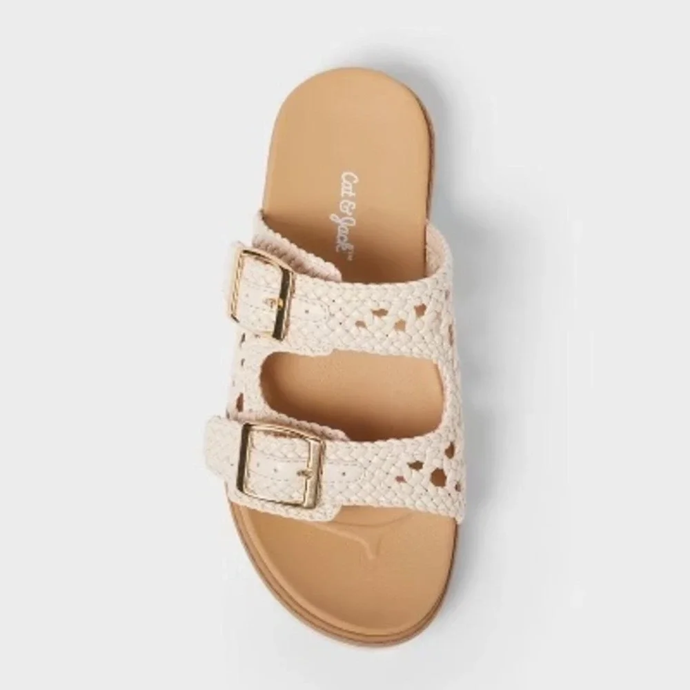 Little Girls Crochet Sandals by Cat & Jack‎ Blush Size 2 New With Tags